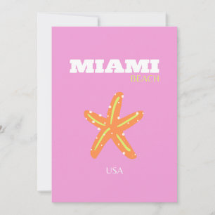 Miami, Miami Beach, Florida, Preppy, Roze, Oranje Kaart