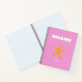Miami, Miami Beach, Florida, Preppy, Roze, Oranje Notitieboek (Binnen)
