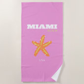 Miami, Miami Beach, Florida, Preppy, Roze, Oranje Strandlaken (Voorkant)