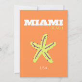Miami, Miami Beach, Florida, Preppy, Sinaasappel Feestdagenkaart (Voorkant)