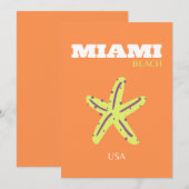 Miami, Miami Beach, Florida, Preppy, Sinaasappel Feestdagenkaart (Voorkant / Achterkant)