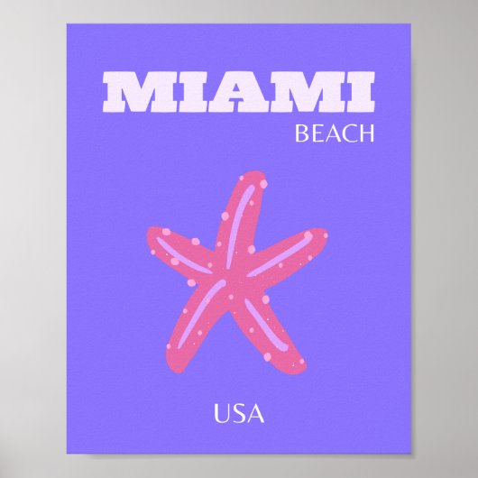 Miami, Miami Beach, Preppy Room, Paars, Lila Poster (Voorkant)