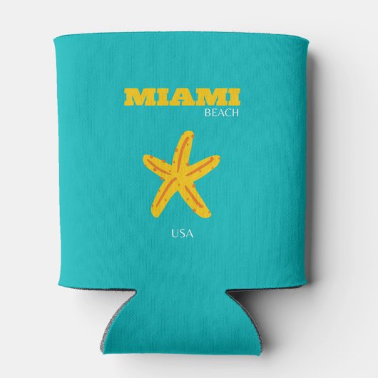 Miami, Miami Beach, Preppy Room, Travel Art, Retro Blikjeskoeler (Achterkant)