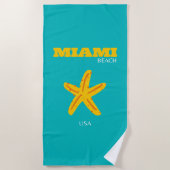 Miami, Miami Beach, Preppy Room, Travel Art, Retro Strandlaken (Voorkant)