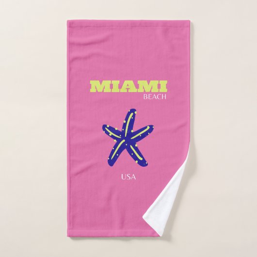 Miami, Miami Beach, roze Bad Handdoek (Handdoek)