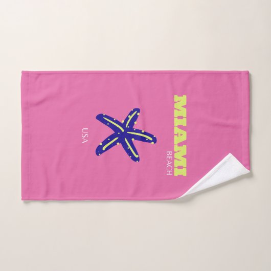 Miami, Miami Beach, roze Bad Handdoek (Handdoek)