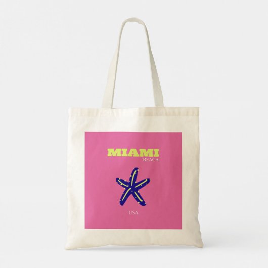 Miami, Miami Beach, roze Tote Bag (Achterkant)