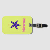 Miami, Miami Beach, Travel Art, Preppy Bagagelabel (Voorkant (horizontaal))