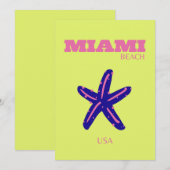 Miami, Miami Beach, Travel Art, Preppy Feestdagenkaart (Voorkant / Achterkant)