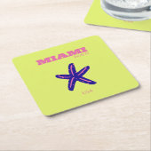 Miami, Miami Beach, Travel Art, Preppy Kartonnen Onderzetters (Schuin)