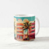 Miami Mirage – Retro Travel Mug Koffiemok (Voorkant rechts)