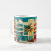 Miami Mirage – Retro Travel Mug Koffiemok (Voorkant links)