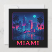 Miami Moonrise - Neon Skyline Card (Voorkant)