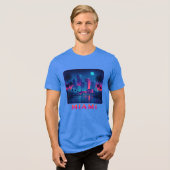 Miami Moonrise - Neon Skyline Grafische T-shirt (Voorkant volledig)