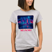 Miami Moonrise - Neon Skyline Graphic Tee T-shirt (Voorkant)