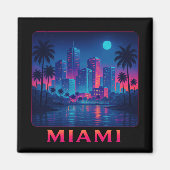 Miami Moonrise - Neon Skyline Magneet (Voorkant)