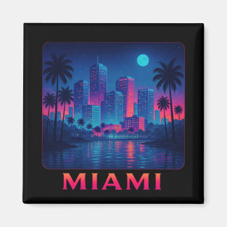 Miami Moonrise - Neon Skyline Magneet