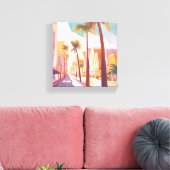 Miami Morning | Waterverf South Beach schilderij Canvas Afdruk (Insitu (Woonkamer))