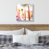 Miami Morning | Waterverf South Beach schilderij Canvas Afdruk (Insitu (Slaapkamer))