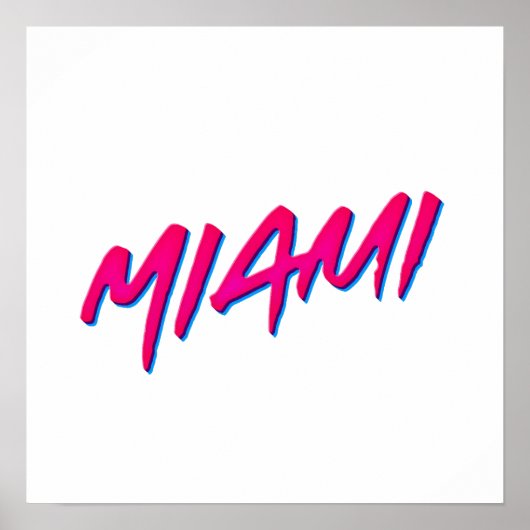 Miami Neon Colors New Retro Style Minimalism Poster (Voorkant)
