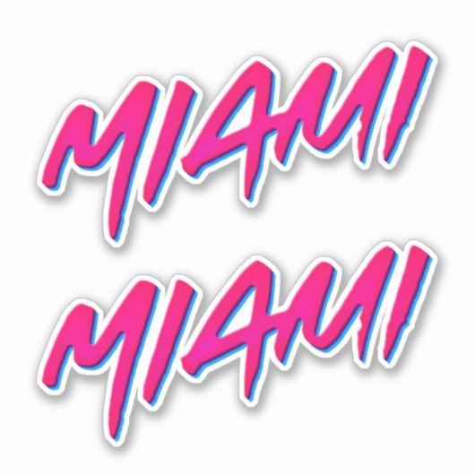 Miami Neon Colors New Retro Style Minimalism Sticker (Voorkant)