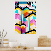 Miami Nice jaren 80 Ken Gage Retrowave Poster (Keuken)