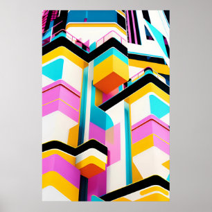 Miami Nice jaren 80 Ken Gage Retrowave Poster