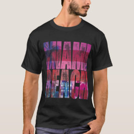 miami night beach fun style t-shirt