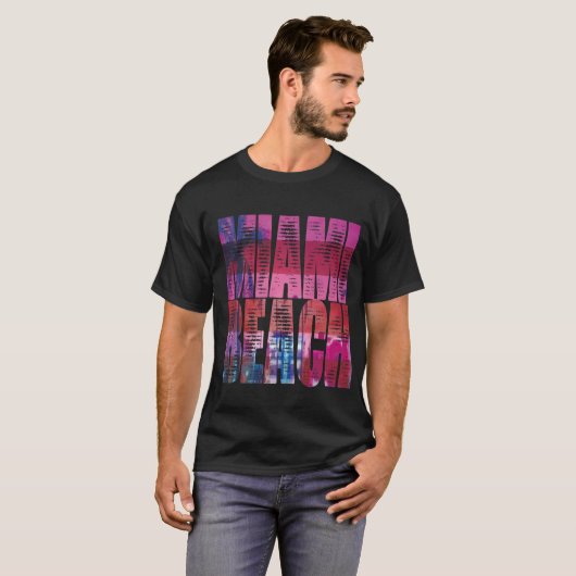 miami night beach fun style t-shirt (Voorkant volledig)
