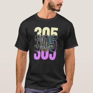 Miami Nightlife in het 305 Retroontwerp T-shirt
