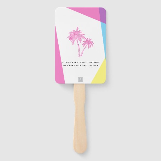 Miami Nights bruiloft gunst Handwaaier (Achterkant)