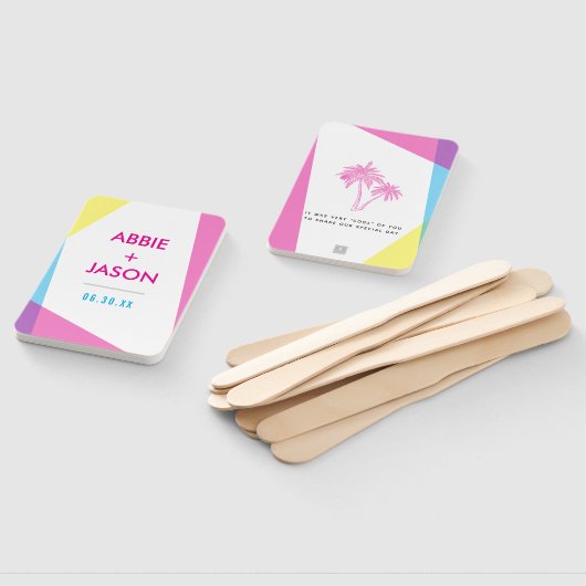 Miami Nights bruiloft gunst Handwaaier (Niet-gemonteerd)