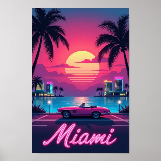Miami Nights – Een Retro Stad Droom Poster (Voorkant)