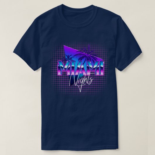 Miami Nights Florida Retrowave Outrun T-shirt (Design voorkant)
