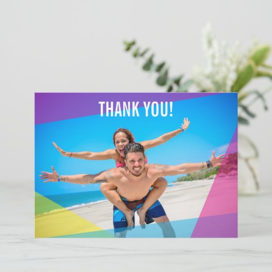 Miami Nights Foto Bedankkaart (Staand voorkant)