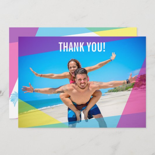 Miami Nights Foto Bedankkaart (Voorkant / Achterkant)