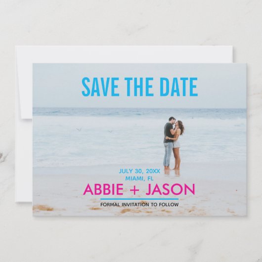 Miami Nights Foto Save The Date (Voorkant)