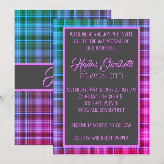 Miami Nights Pset Invitation Kaart (Voorkant / Achterkant)