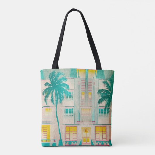 Miami, Ocean Drive Canvas tas (Achterkant)