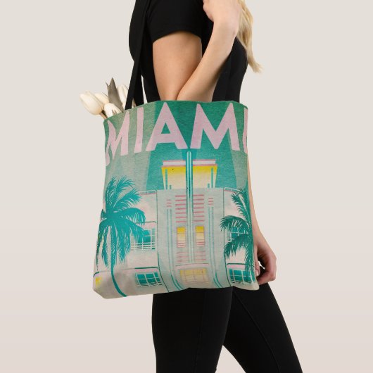Miami, Ocean Drive Canvas tas (Dichtbij)