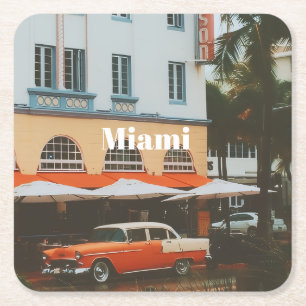 Miami Ocean Drive Reis Souvenir Kartonnen Onderzetters