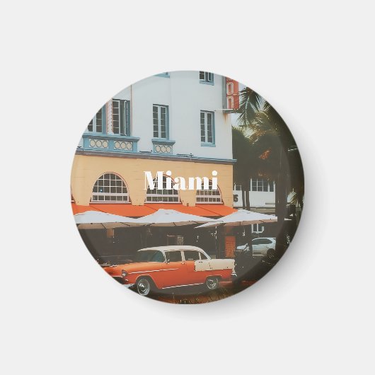 Miami Ocean Drive Reis Souvenir Magneet (Voorkant)