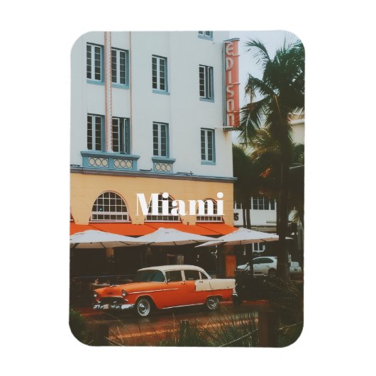 Miami Ocean Drive Reis Souvenir Magneet (Verticaal)