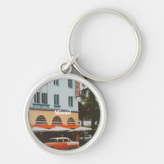Miami Ocean Drive Reis Souvenir Sleutelhanger (Voorkant)
