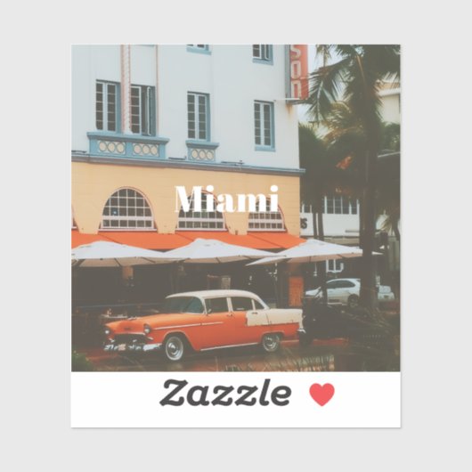 Miami Ocean Drive Reis Souvenir Sticker (Vel)