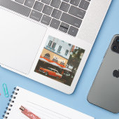 Miami Ocean Drive Reis Souvenir Sticker (Laptop met iPhone)