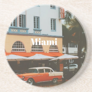 Miami Ocean Drive Reis Souvenir Zandsteen Onderzetter