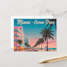  Miami, Ocean Drive Reizen Briefkaart