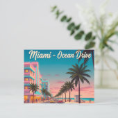  Miami, Ocean Drive Reizen Briefkaart (Staand voorkant)