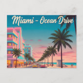 Miami, Ocean Drive Reizen Briefkaart (Voorkant)